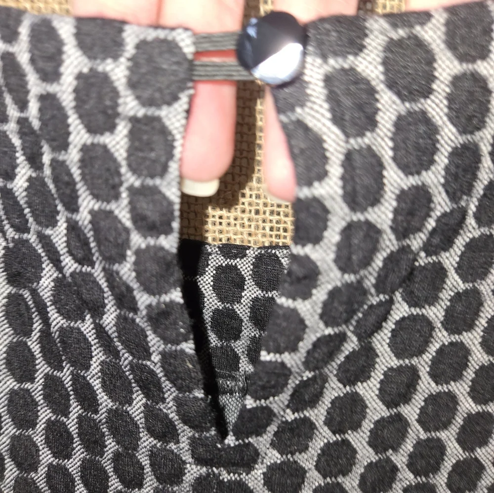Women's Black/Gray Niche Nilgun Derman Geometric Dot Dress Size Large - Picture 10 of 10